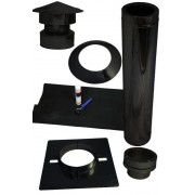 Epdm platdak DW150mm zwart/ Compleet dakdoorvoer set